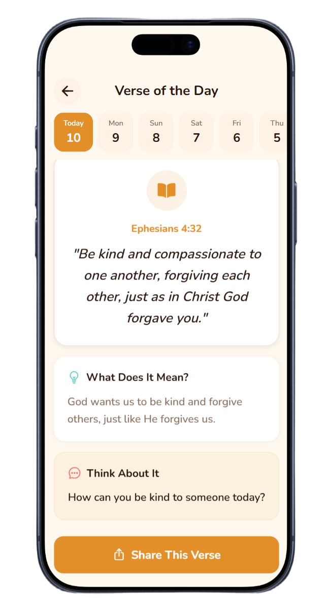 Verse of the Day screen