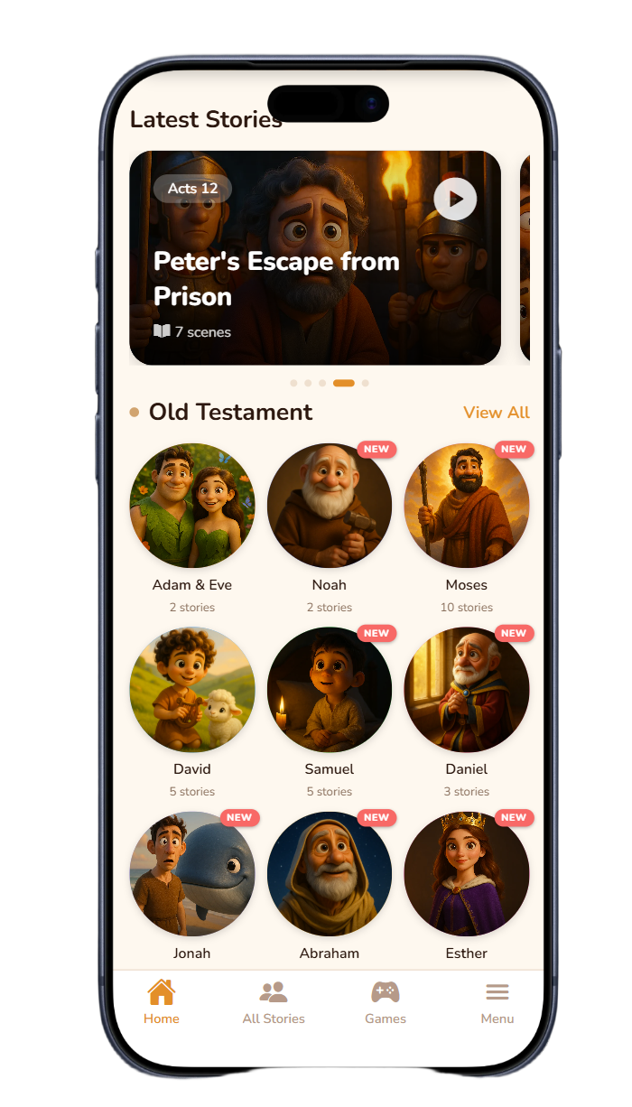 Eden Bible Stories home screen